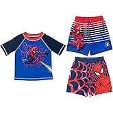 Marvel Spider-Man Pullover Rash Guard and Swim Trunks Toddler to Big Kid