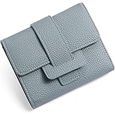 GOIACII Small Women's Wallet Rfid Blocking Ladies Card Holder Compact Mini Purse Leather Blue