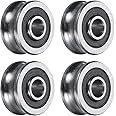 uxcell 4pcs SG10 U Groove Track Guide Bearing 4x13x6mm U Groove Roller Wheel (GCr15) Chrome Steel Bearings, ABEC3