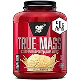 BSN True-Mass Weight Gainer Protein Powder, Vanilla Ice Cream, 16 Servings | Muscle Mass Gainer with Whey and Casein Protein for Post-Workout Recovery, Endurance and Lean Muscle Growth