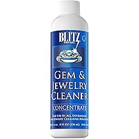 Blitz Gem & Jewelry Cleaner Liquid Concentrate for Gold, Silver, & Platinum Jewelry Cleans Non-Porous, Precious & Semi-Precio