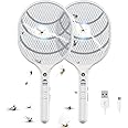 WBM Smart Electric Fly Swatter Racket, Rechargeable Bug Zapper, Medium-2PK, (6405E-2PCS)