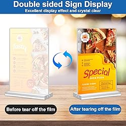 Acrylic Sign Holder 5.5 x 8.5, 10 Pack Double-Sided