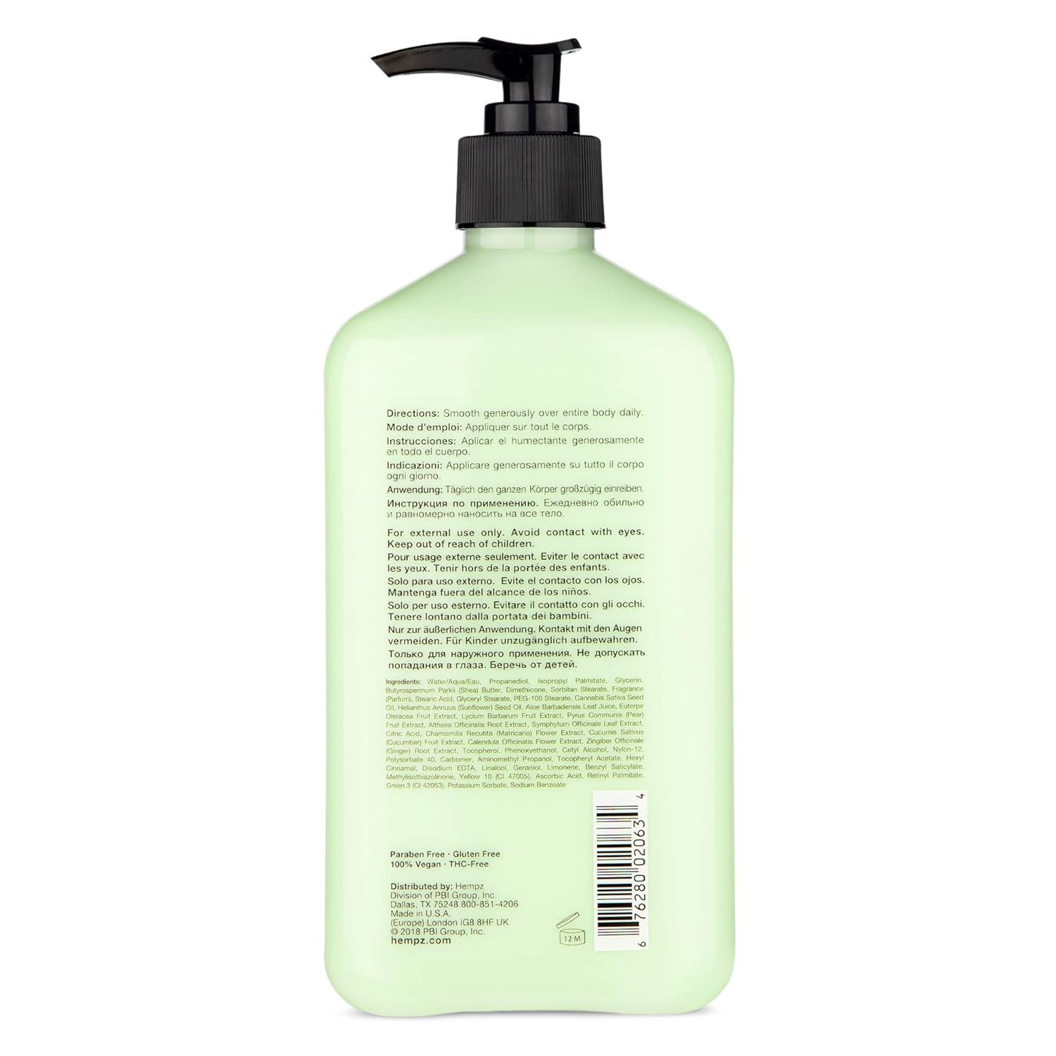 Exotic, Natural Herbal Body Moisturizer with Pure Hemp Seed Oil, Green Tea and Asian Pear, 17 Fluid Ounce - Pure, Nourishing Vegan Skin Lotion for Dryness and Flaking with Acai and Goji Berry : Beauty