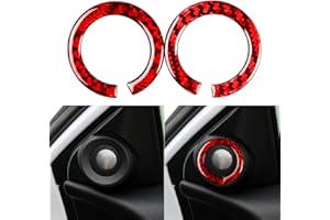 NVCNX Real Premium Carbon Fiber Compatible with Honda 9th Gen Accord 2013 2014 2015 2016 2017 SE LX Sport EX EX-L Touring Hybrid Accessories Door Side Inner A Pillar Speaker Cover Interior Trim Red