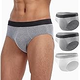BATTEWA Men’s Incontinence Underwear Washable Leak Proof Incontinence Underwear for Men Reusable Urine Absorbent Brief (Large,3Color,3 Pack)