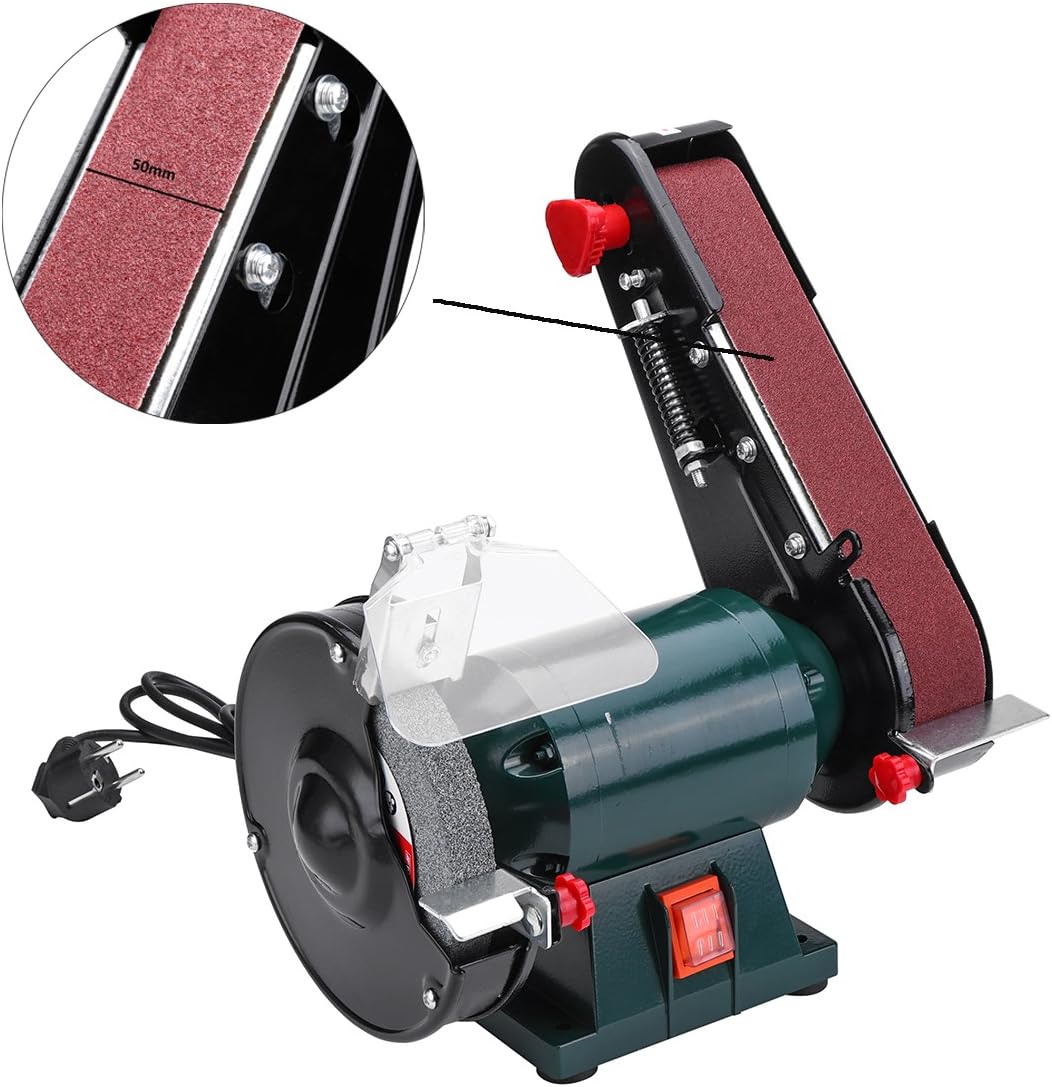 RISHIL WORLD 6 Inch 150mm Bench Grinder Belt Sander Sharpener Linisher Electric Sanding Grinding Machine