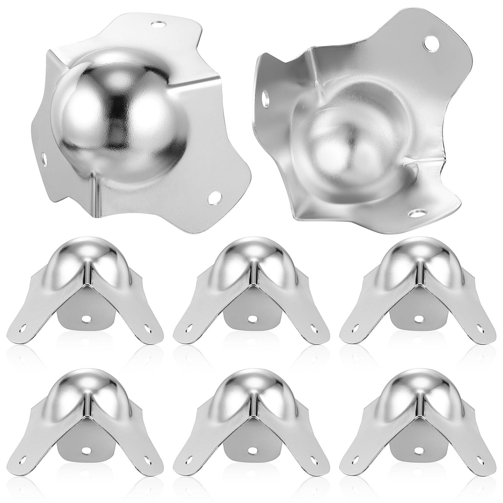 Milisten Shockproof Metal Ball Corner Protectors 7X6.5X6Cm Edge Guards for Flight Cases Cabinets Furniture 8Pcs Easy Installation