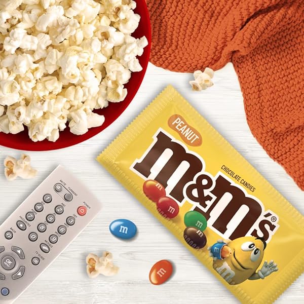 M&M’S PEANUT MILK CHOCOLATE CANDY, FULL SIZE, 1.74 OZ POUCH