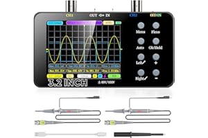 Leolov Dual-Channel 50 MSa/s Digital Oscilloscope: 10 MHz Bandwidth 2-in-1 Handheld Oscilloscope & Signal Generator — 3.2" LCD Display Auto/Normal/Single Trigger, Flexible Input Settings