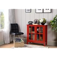 American Furniture Classics White Glass Door Display Cabinet - Tempered Glass, Antique Brass Pulls, 3 Shelves