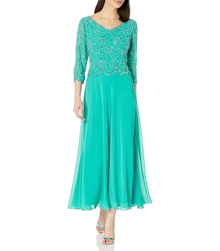 jkara scalloped beaded dress J Kara Women's 3/4 Floral Pop Over Gown Dress, Black/Gun, 8 : Clothing, Shoes & Jewelry FILTER_SIZE_3X