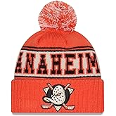 New Era NHL Unisex-Adult Primary Logo Retro Pom Cuffed Knit Fleece Lined Cold Weather Beanie Hat