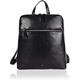 VILENCA HOLLAND Genuine Leather Backpack for Women - 12.5 Inch with Adjustable Shoulder Strap - Stylish and Durable (Black)