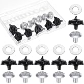 FNANJWQ 12 Pcs Helmet Visor Screws, Motorcycle Helmet Screws, Helmets Screw Replacement Kit with 6 Pcs Rubber Washers for Dirt Bike &amp; Motocross Helmets