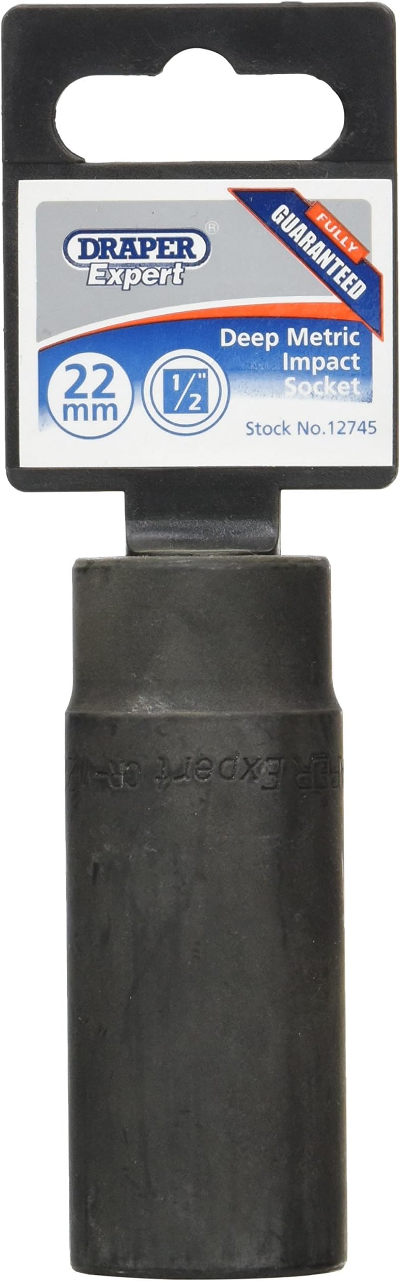 Draper HI-TORQ 1/2 in 22mm Deep Impact Socket 6 Point Chrome Vanadium