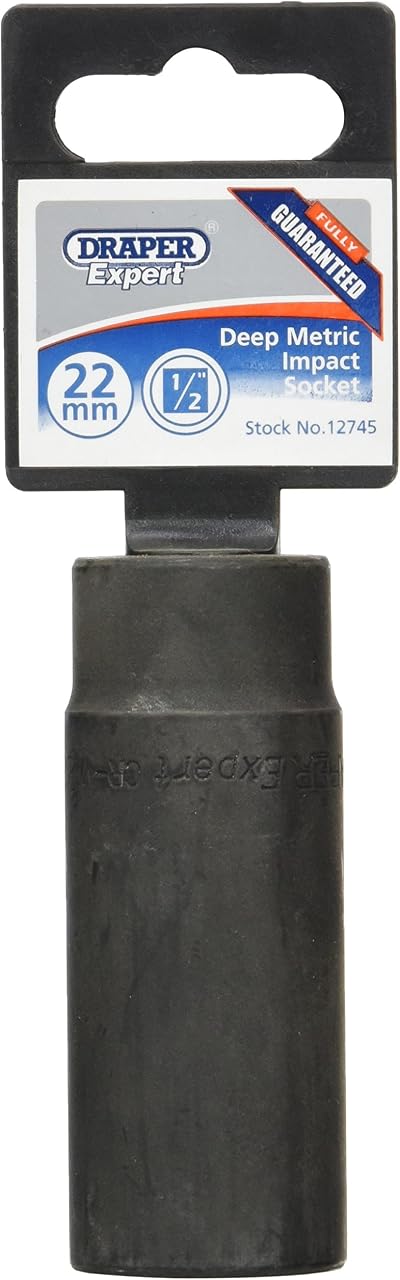 Draper HI-TORQ 1/2 in 22mm Deep Impact Socket 6 Point Chrome Vanadium