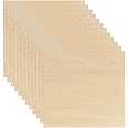 12 Pack Basswood Sheets 1/8 x 12 x 12 Inch Plywood Board, Thin Natural Unfinished Wood for Crafts, Hobby, Model Making, Wood Burning and Laser Projects