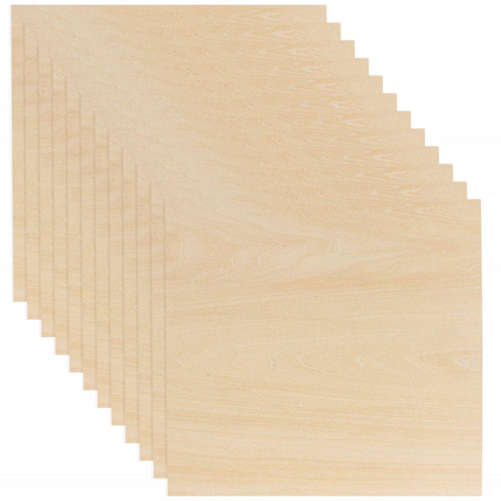 Photo 1 of 12 Pack Basswood Sheets 1/8 x 12 x 12 Inch Plywood Board, Thin Natural Unfinished Wood for Crafts, Hobby, Model Making, Wood Burning and Laser Projects