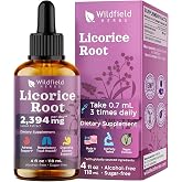 WILDFIELD HERBS 4 Oz Licorice Root Extract Liquid Drops - Digestive, Lung &amp; Skin Support | 2 Month Supply | - Made in USA - Licorice Root Supplement - Alcohol &amp; Sugar Free