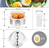 Duronic EB40 WE Electric Egg Boiler 7 Eggs 400W Steamer Timer Buzzer view 2