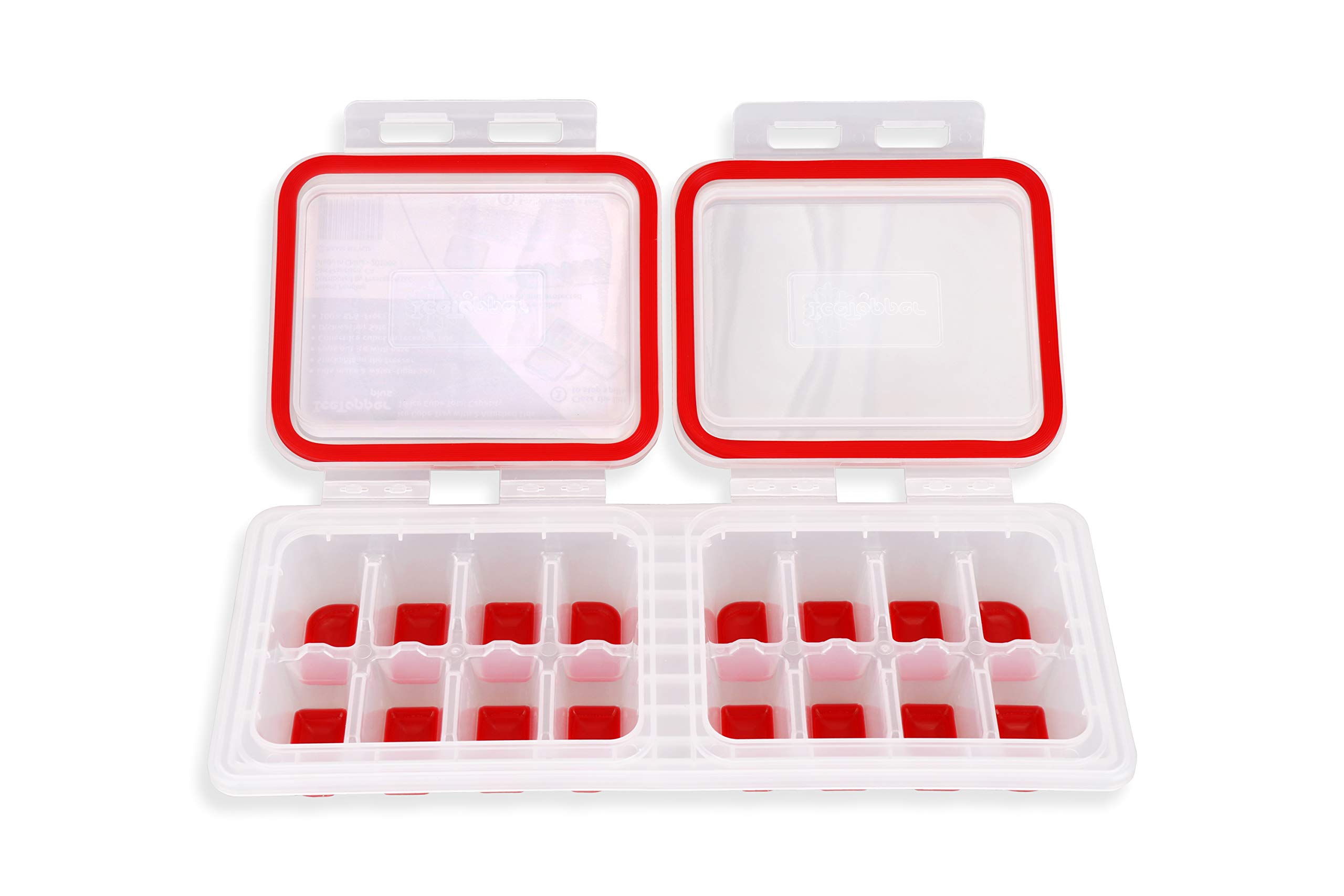 Photo 1 of IceTopper Plus Ice Cube Tray with 2 Attached Lids - Easy Release Ice Cube Molds, 16 Cubes per Tray, Stackable & Dishwasher Safe, 100% Food Grade Materials, BPA Free & Recyclable