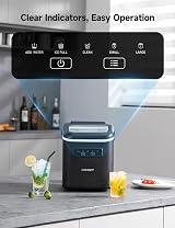 Hicozy Countertop Portable Ice Maker Self-Cleaning 6Mins 12KG/24Hrs Black view 6
