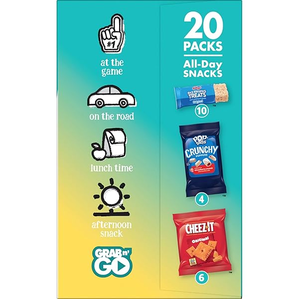 KELLOGG’S CHEEZ-IT, POP-TARTS & RICE KRISPIES TREATS ALL-DAY SNACKS VARIETY PACK, 17.6OZ BOX (20 COUNT)