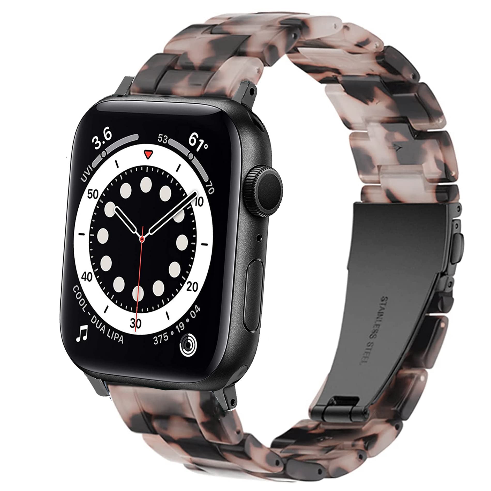 DEALELE Bands Compatible with Apple Watch 42mm 41mm 40mm 38mm, Colorful Resin Replacement Strap for iWatch Series 10/9 / 8/7 / SE / 6/5 / 4/3 Women Men, Speckled gray