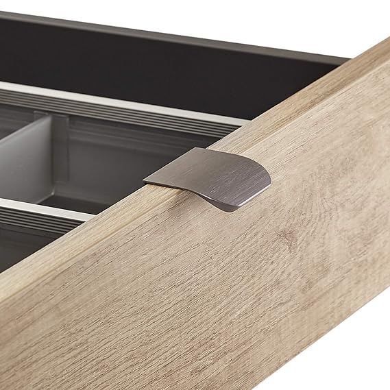 Schrankgriffe gebogen für Schubladen & Küche weiß-aluminium RAL 9006 1