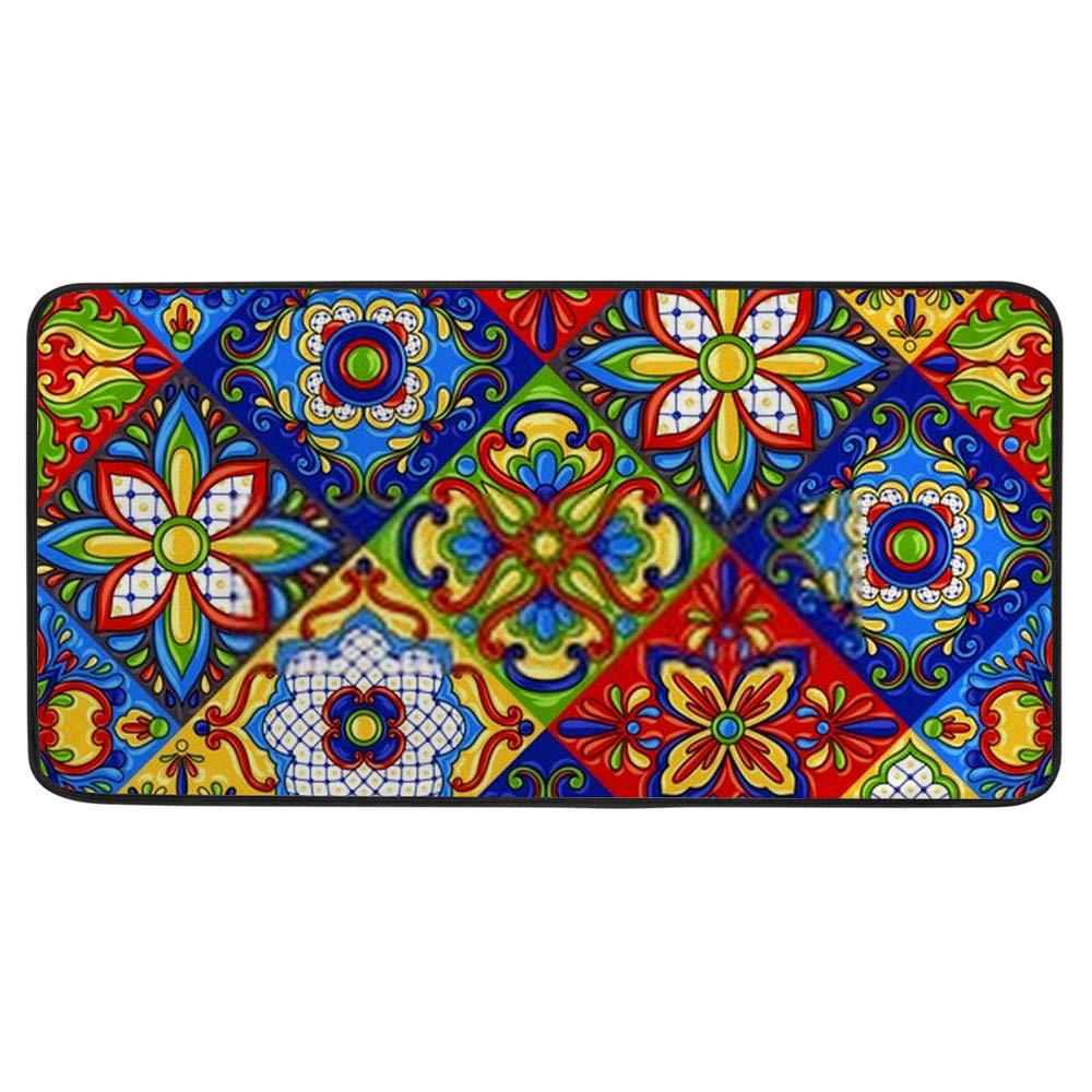 ZHONGJI Kitchen Rug Bathroom Mat ?Mexican Talavera Ceramic Tile ...