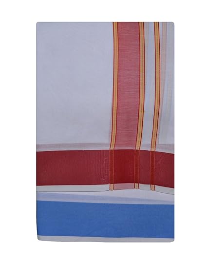 Men's Cotton Panjagajam Dhoti with Angavastram For Men (Size:9x5),Color White