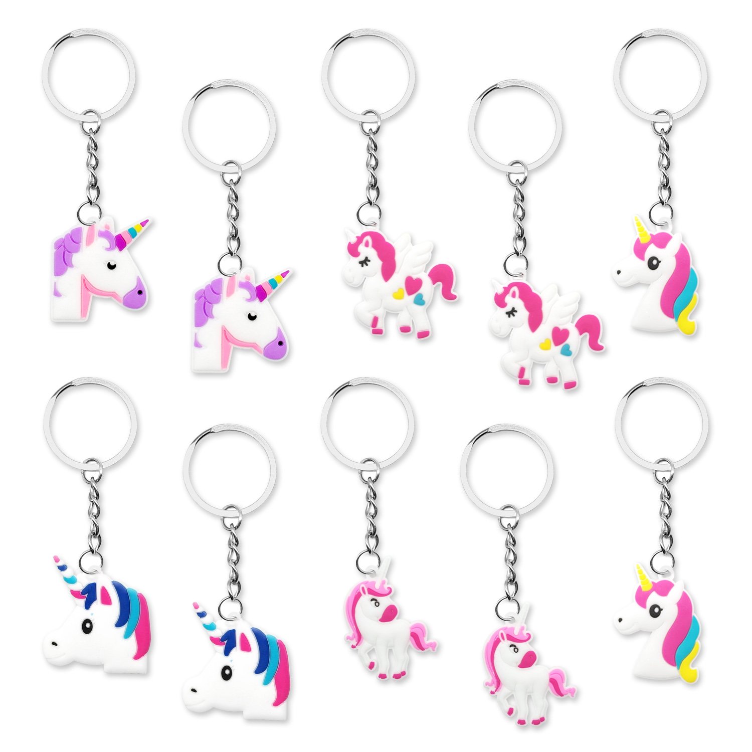 Amteker 30 Pcs Einhorn Party Set - Einhorn Armband, Einhorn Ring, Einhorn Halskette, Einhorn Schlüsselanhänger, Einhorn Adventskalender, Party Mitgebsel Kinder, Party Deko Kindergeburtstag