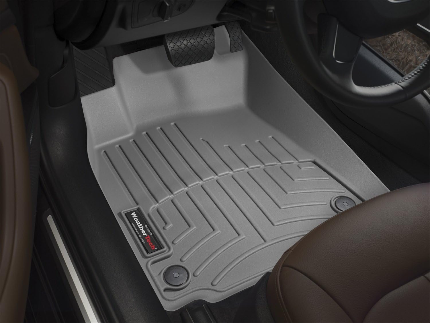 WeatherTech Custom Fit FloorLiners for Dodge Ram Truck 1500, Ram Truck 2500/3500-1st Row (460121), Grey