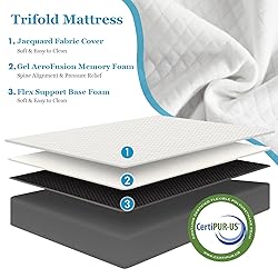 wOod-it Folding Mattress, 4 inch Tri-Fold Memory