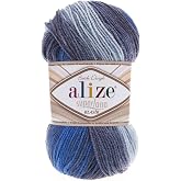 75% Acrylic 25% Wool Yarn Alize SuperLana Klasik Batik Thread Crochet Hand Knitting Art Lot of 4skn 400gr 1228yds Color Gradient 4761