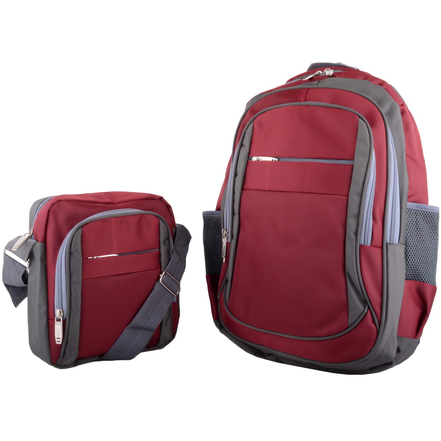 Valita Unisex Set of 2 Multi-Colour Travel Luggage Hand Luggage Shoulder Bag Back Pack Rucksack - Red