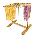 Bamboo-Pasta-Drying-Rack With Transfer Wand & 16
