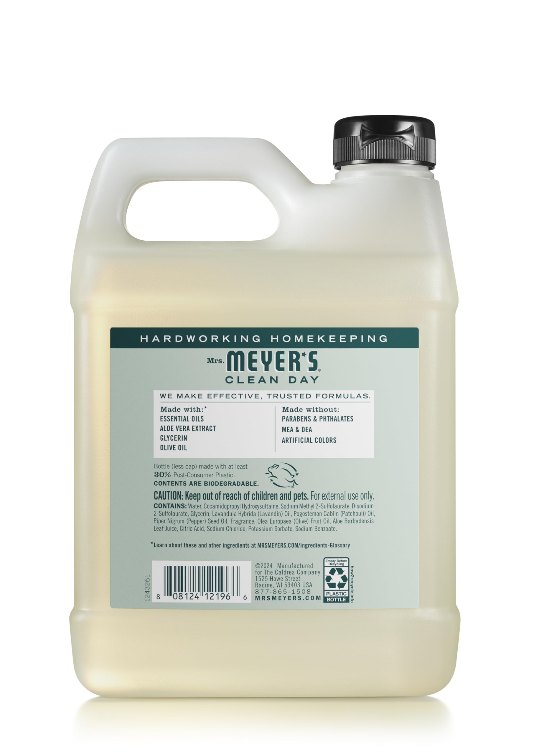 Mrs. MEYER'S Clean Day Liquid Hand Soap Refill, Birchwood Scent, 33 Ounce Bottle