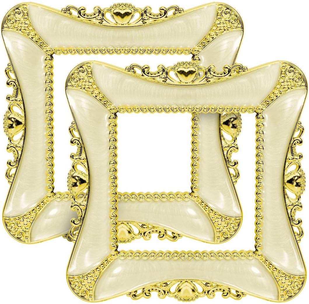 Lackingone Plastic Square Luxurious Light Switch Stickers Cover Home Decoration Sticker 2 pcs (Gold)
