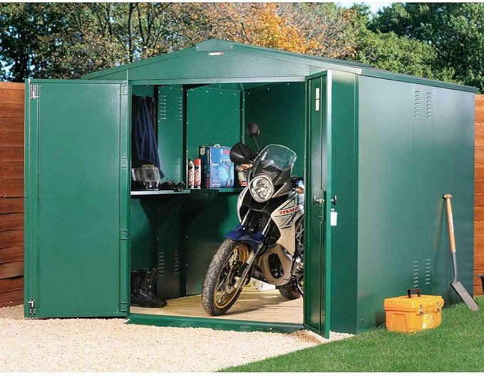 Asgard 8x7 Centurion Secure Motorcycle Storage Shed Ivory Amazon.co.uk