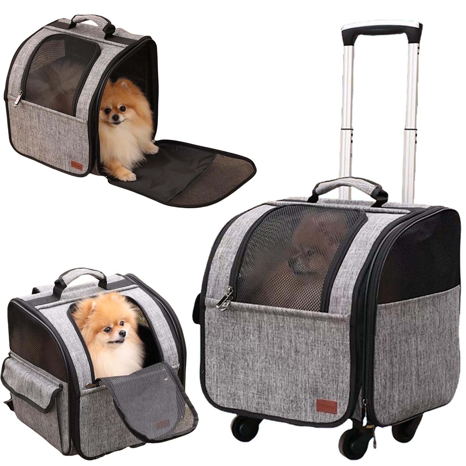 Photo 1 of (incomplete)(see images)  HSC PET Cat Strollers Small Dog Carriers with Wheels Softsides Softsides Backpacks for Mobility-impaired Pets Travel Strollers