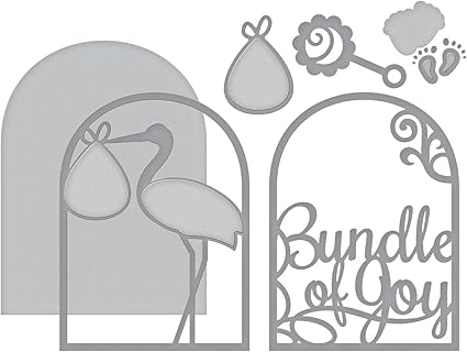 Amazon Com Spellbinders Shapeabilities Layered Bundle Of Joy Etched Wafer Thin Die