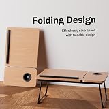 Vivo Technologies Laptop Bed Table Desk with Foldable Aluminum Legs Walnut view 4