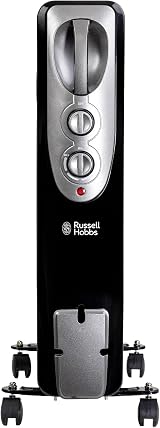 Russell Hobbs 2500W Oil Filled Radiator 11 Fin Black with Thermostat 3 Heat view 9