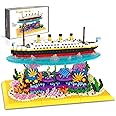 flycites Titanic Ship Micro Mini Building Blocks Set，3892PCS+ Classic Titanic Collectible Display Model Set,MOC Boat Bricks Kit Bricks Model，Great Gift for Adults/Teens