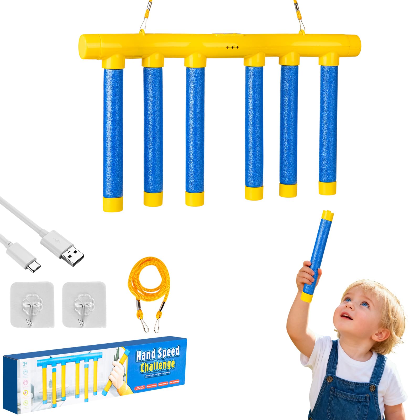 KEGOZ Catching Sticks Game, Drop Sticks Game with 3-Speed Remote Control, Hand Speed Challenge Games for Solo/Dual Play, Reaction Games for Kids & Adults (Standard Edition) — image 1