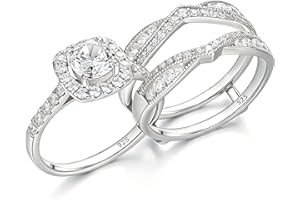 Newshe Jewellery Wedding Ring Set for Women AAAAA Cz Engagement Bridal Band Rings 925 Sterling Silver Enhancers and Wraps Siz