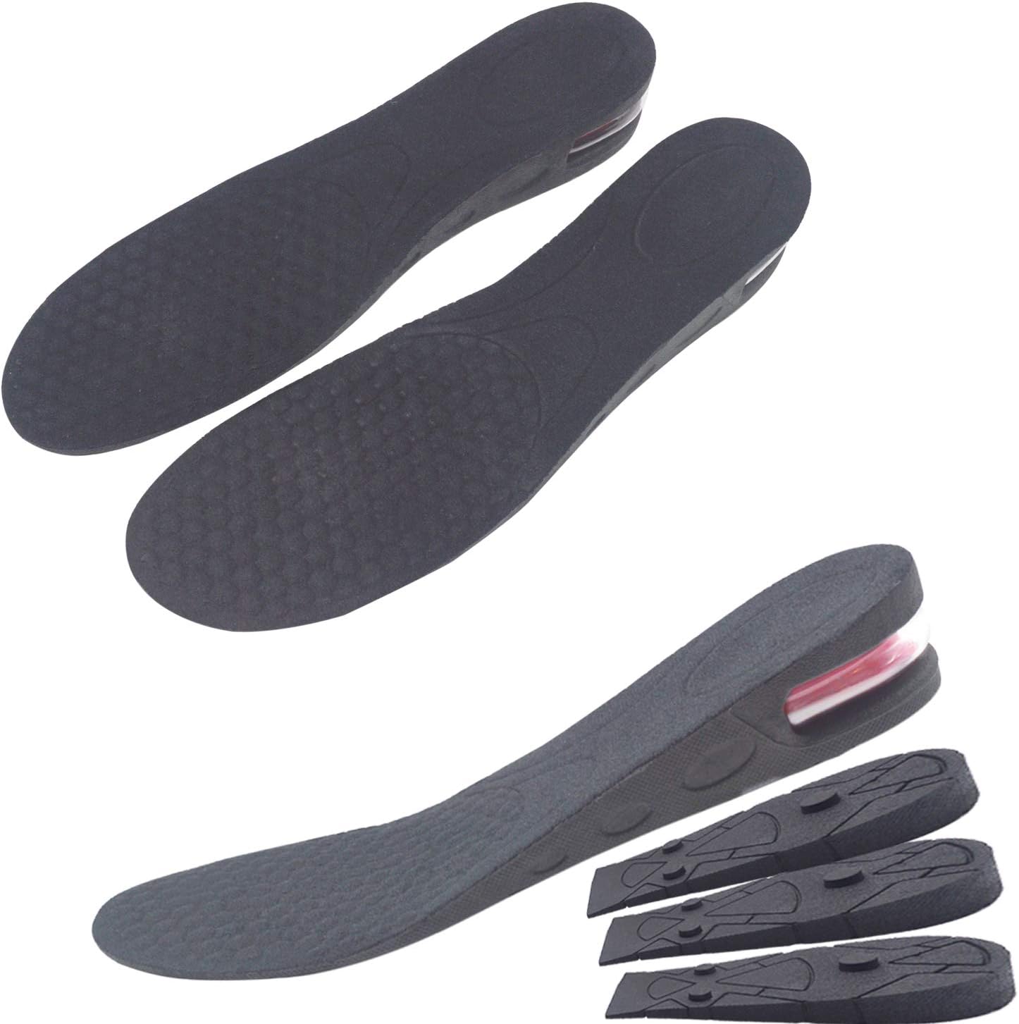 4-Layer Height Increase Insole, Elevator Shoe Heel Insert Shoe Lifts with Air Cushion for Men and Women