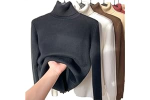 oliwex Winter Fleece Thick Knitted Bottoming Shirt, 2023 New Casual Thick Turtleneck Sweater Soft Thermal